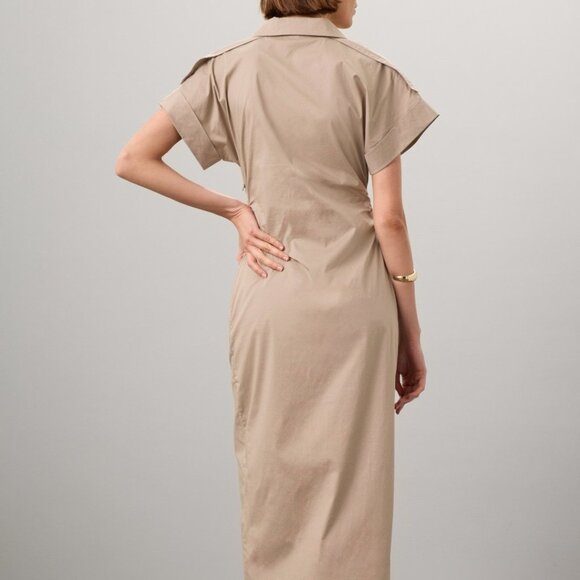 Saunders Beige Ruched Shirt Dress - Picture 7 of 7
